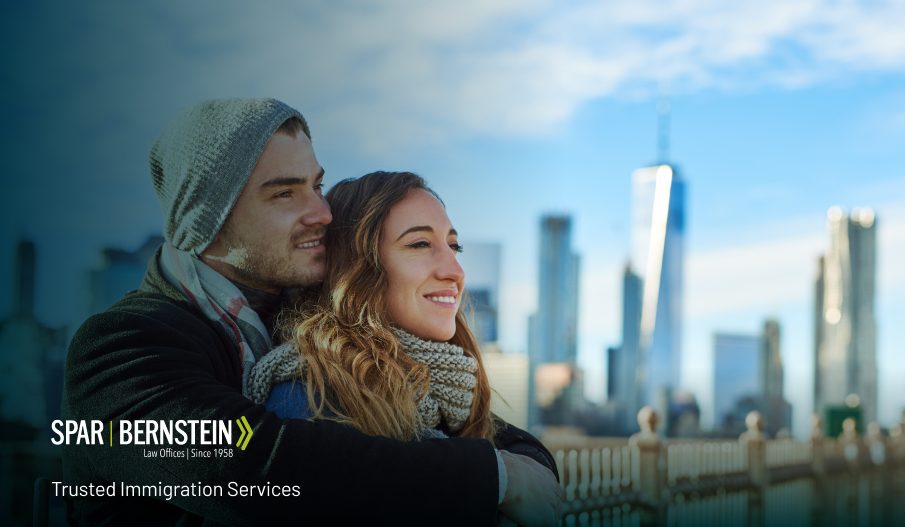 A happy couple in New York