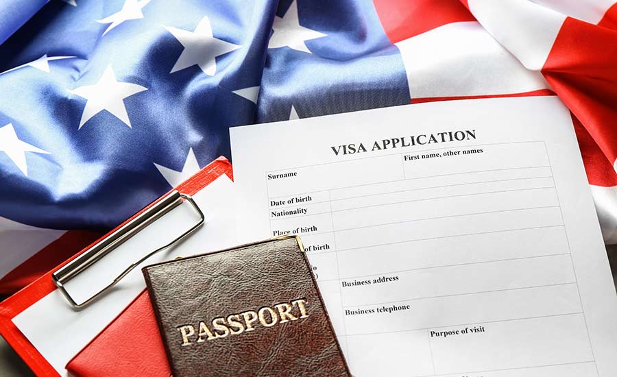 A passport and visa application​